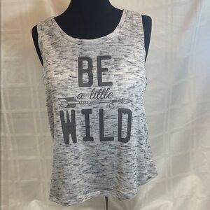 Wound Up Black and Gray Graphic Tank Top Size M (7-9) pit to pit 18”